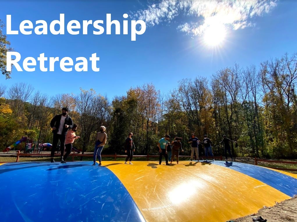 Leadership Retreat in white text