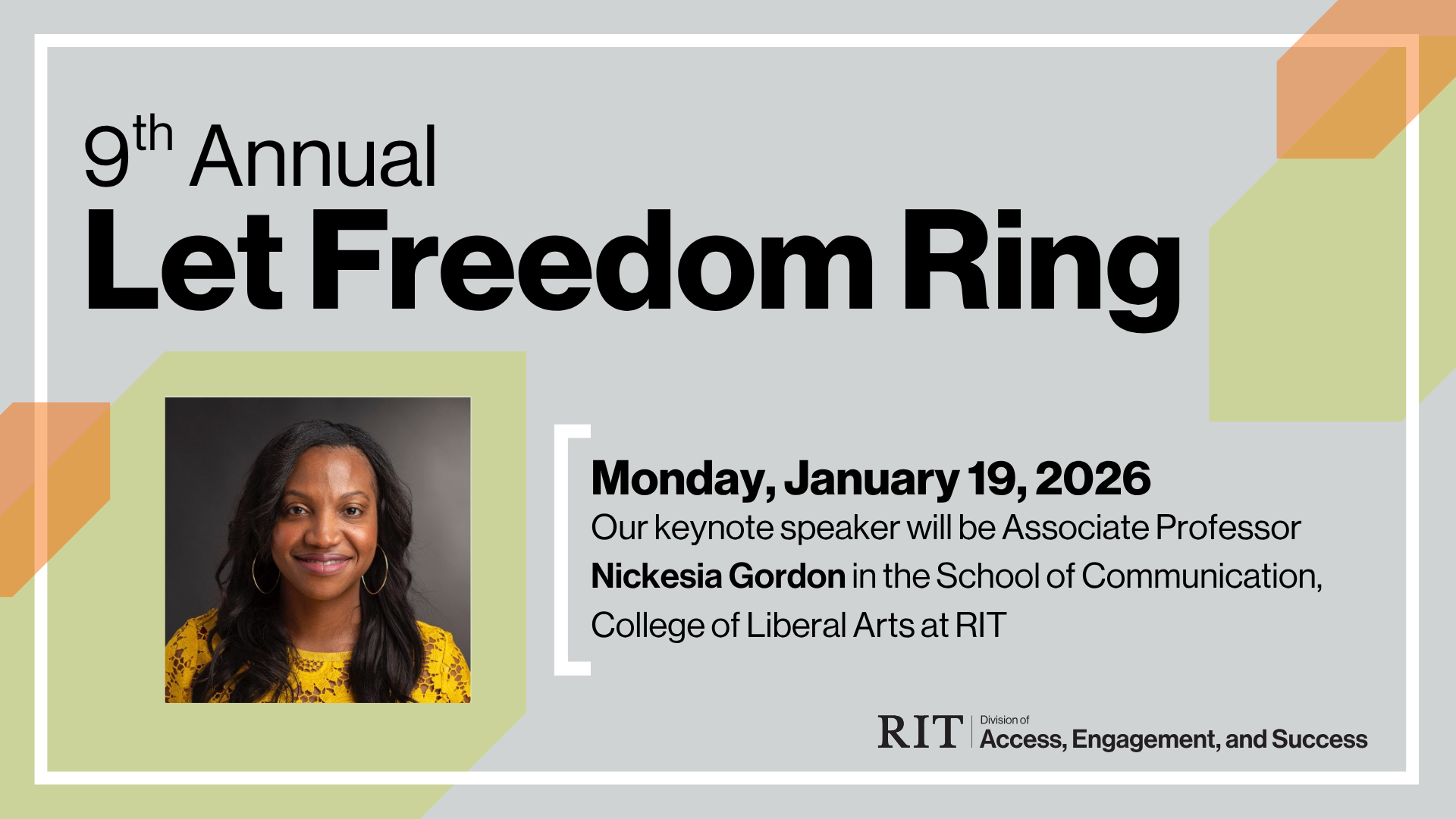 9th Annual Let Freedom ring in a grey and green design