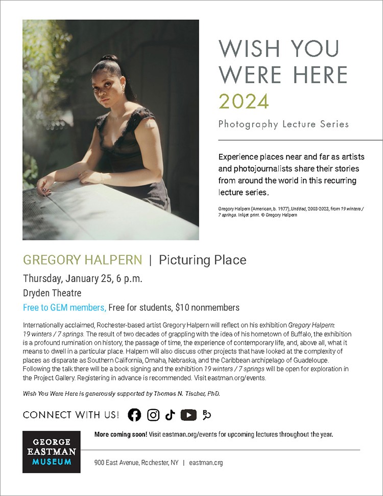 A poster with work by Gregory Halpern.