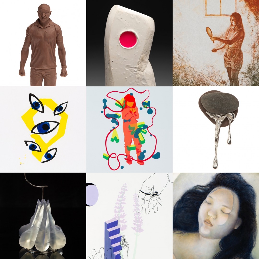 A grid of student work.