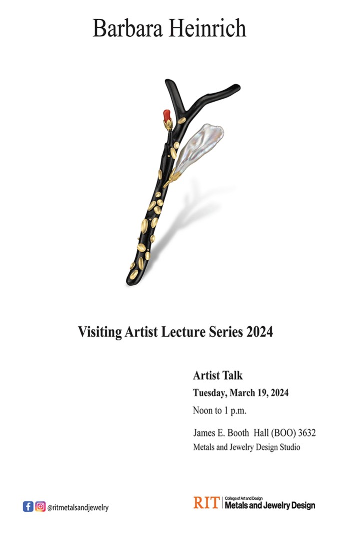 A poster with a jewelry piece on it.