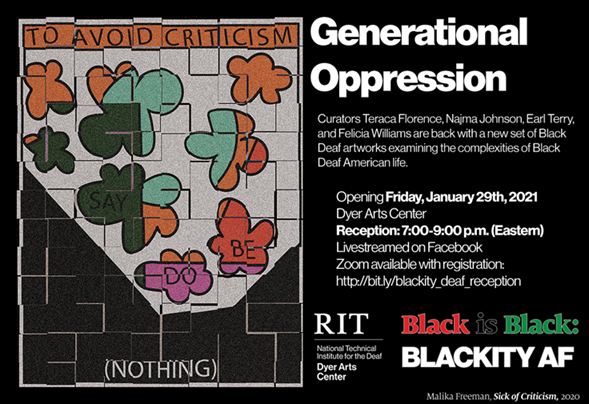 Dark background with artwork containing multicolored floral images with the words "To Avoid Criticism" at the top and "(nothing)" at the bottom