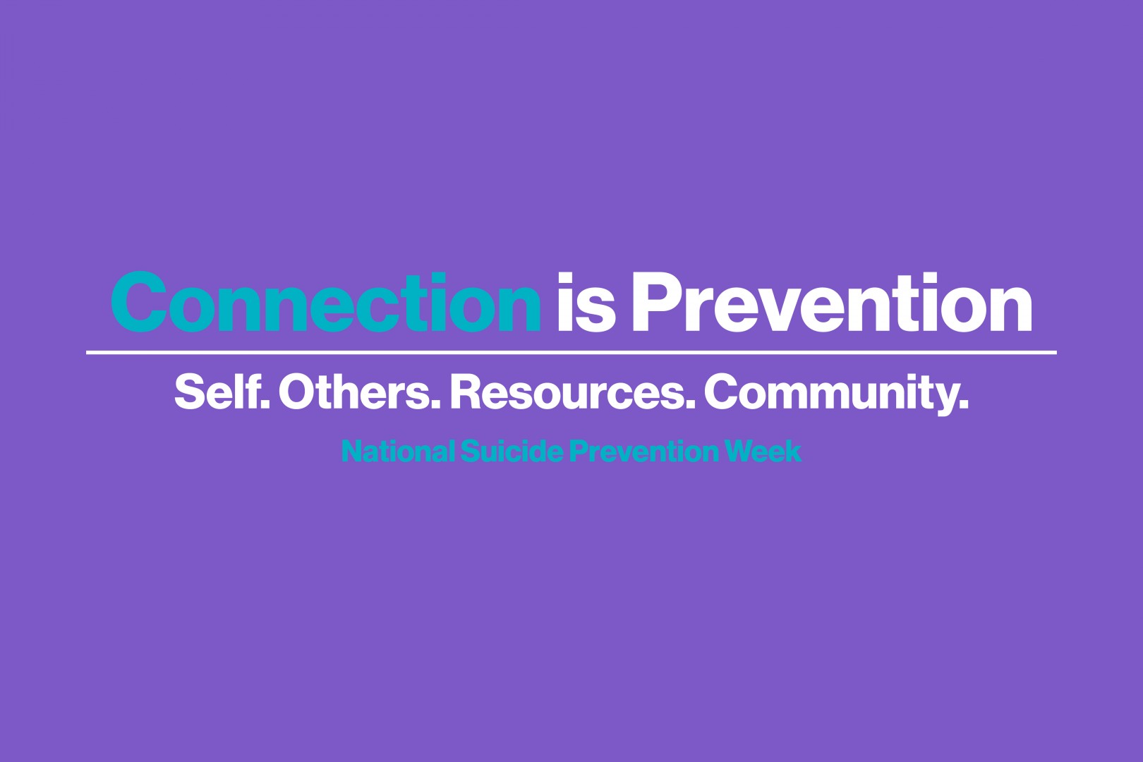 Connection is Prevention: Self, Each Other, Resources, Community