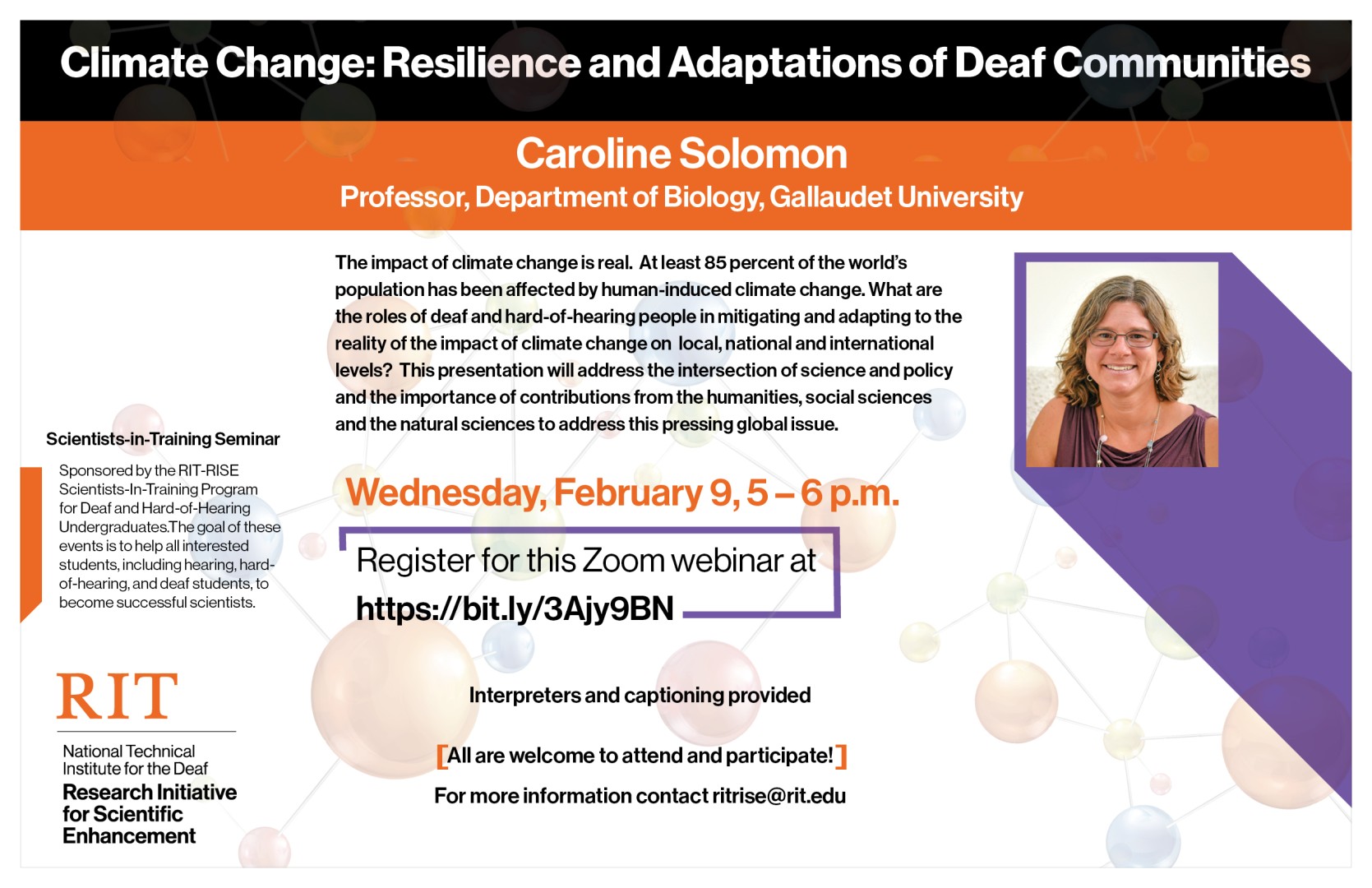 Image of Dr. Caroline Solomon with text from description.