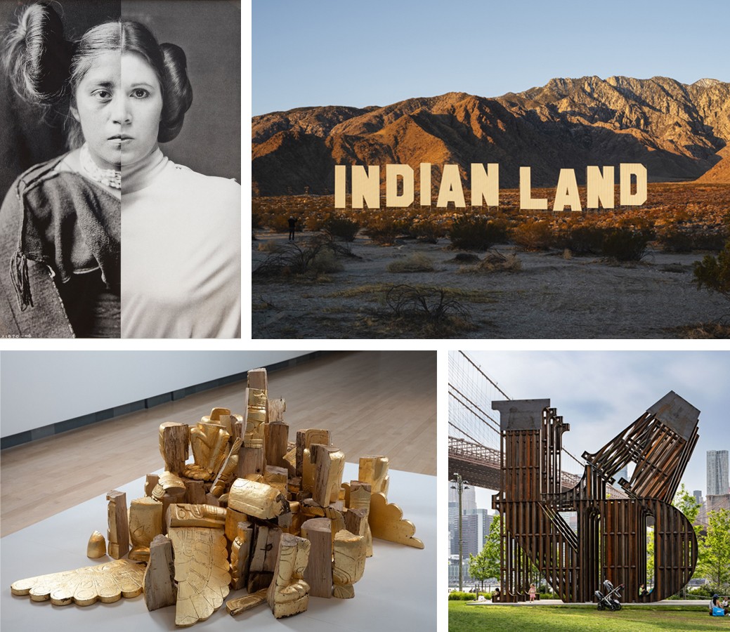 a collage of sculptures and installations.