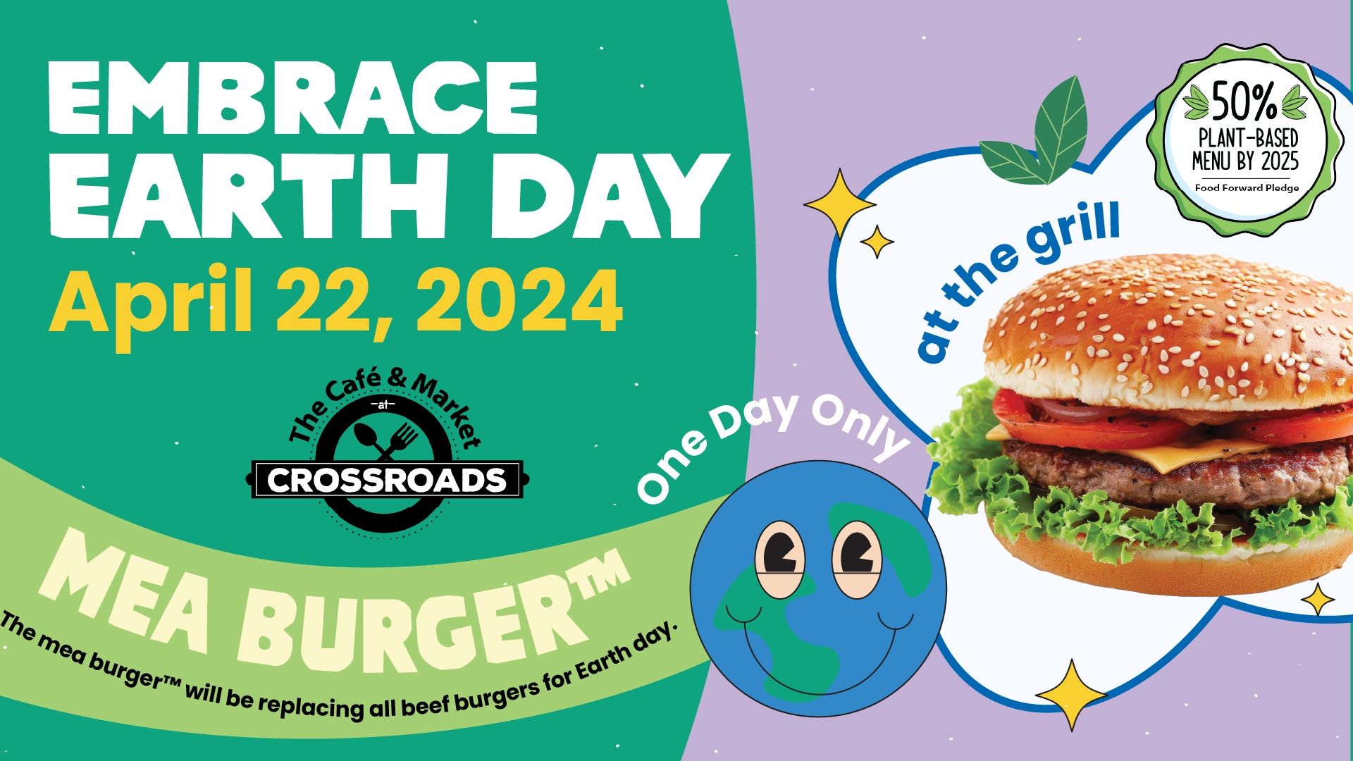 Burger with the event description