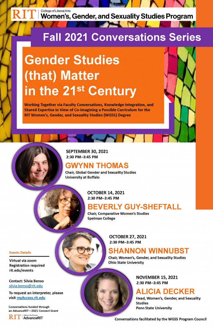 Rainbow mosaic with round pictures of four invited speakers