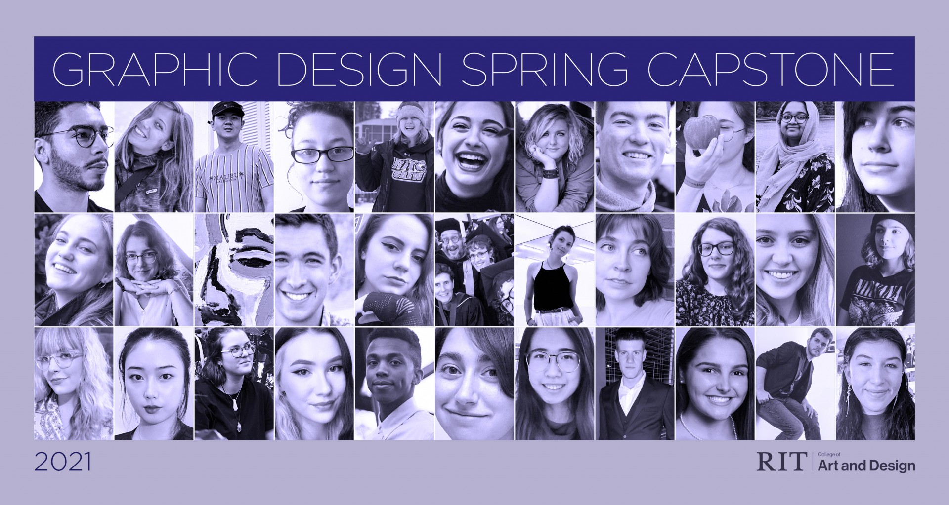 A grid of photos of students.