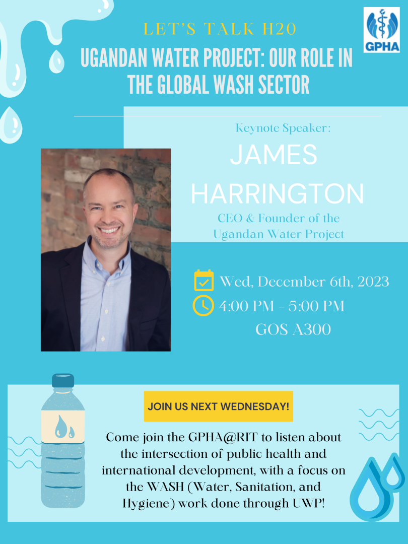 headshot of James Harrington with event date and time details (Wed Dec 6 at 5pm in GOS A300)