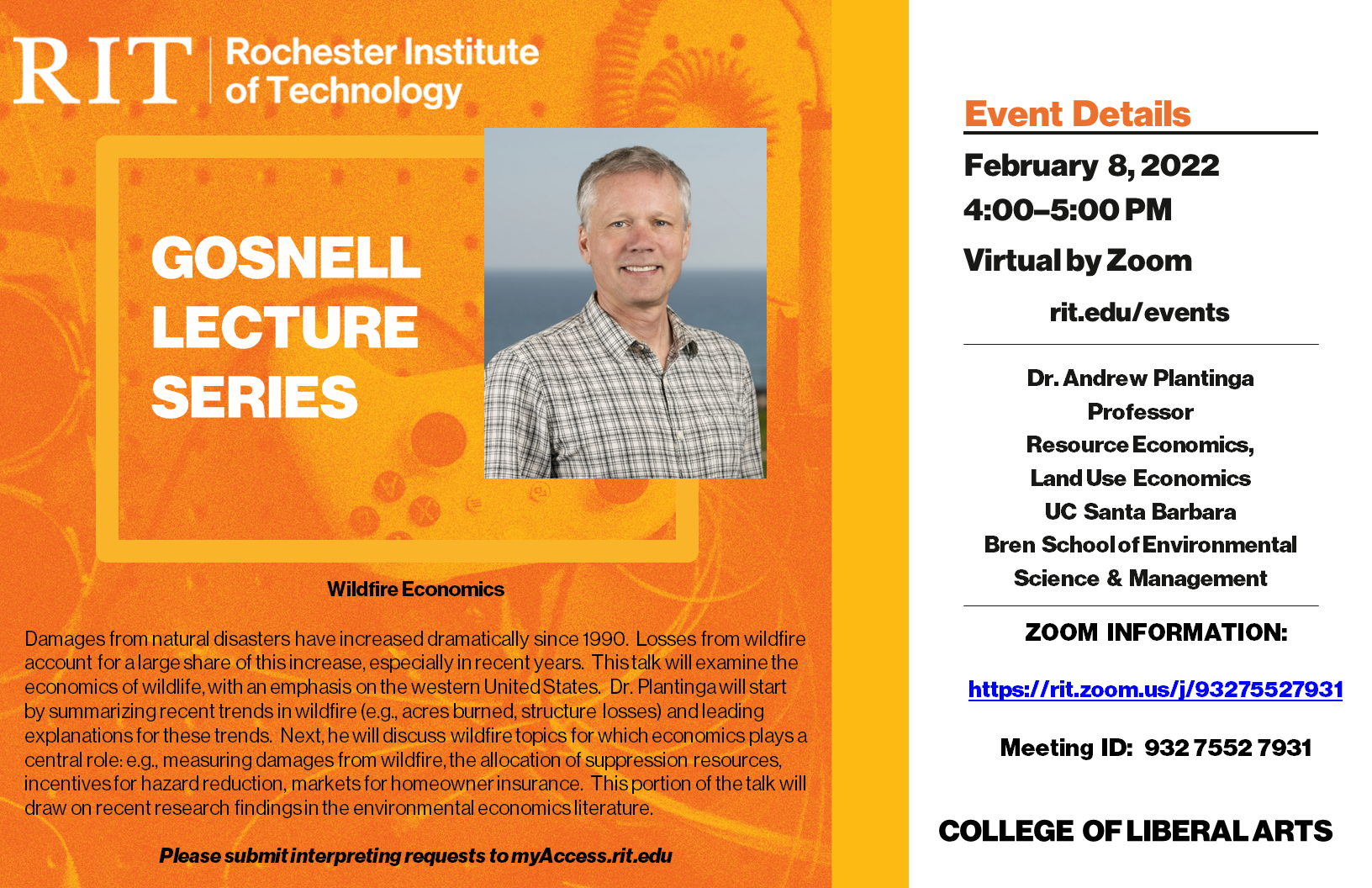CLA Gosnell Lecture Series - February 8th