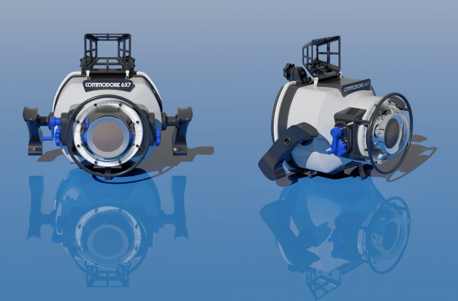 A rendering of an underwater camera.