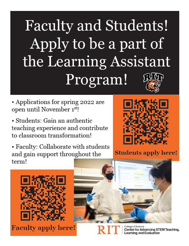 Apply to be a part of the Learning Assistant Program for Spring 2022!