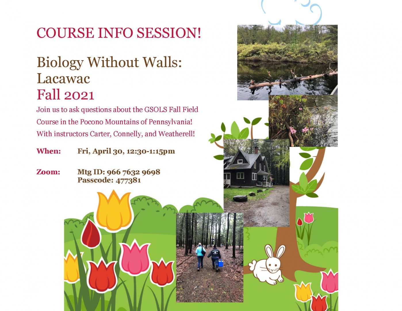 Biology without Walls Lacawac Course Information Session
