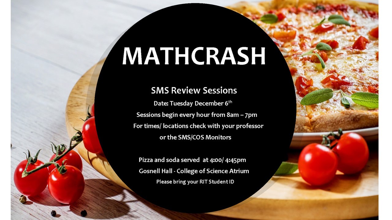 Math Crash Study Sessions begin every hour from 8am - 7pm