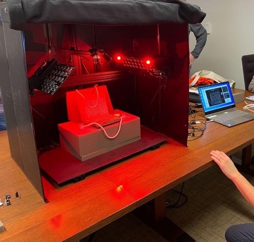 Photo box with red light