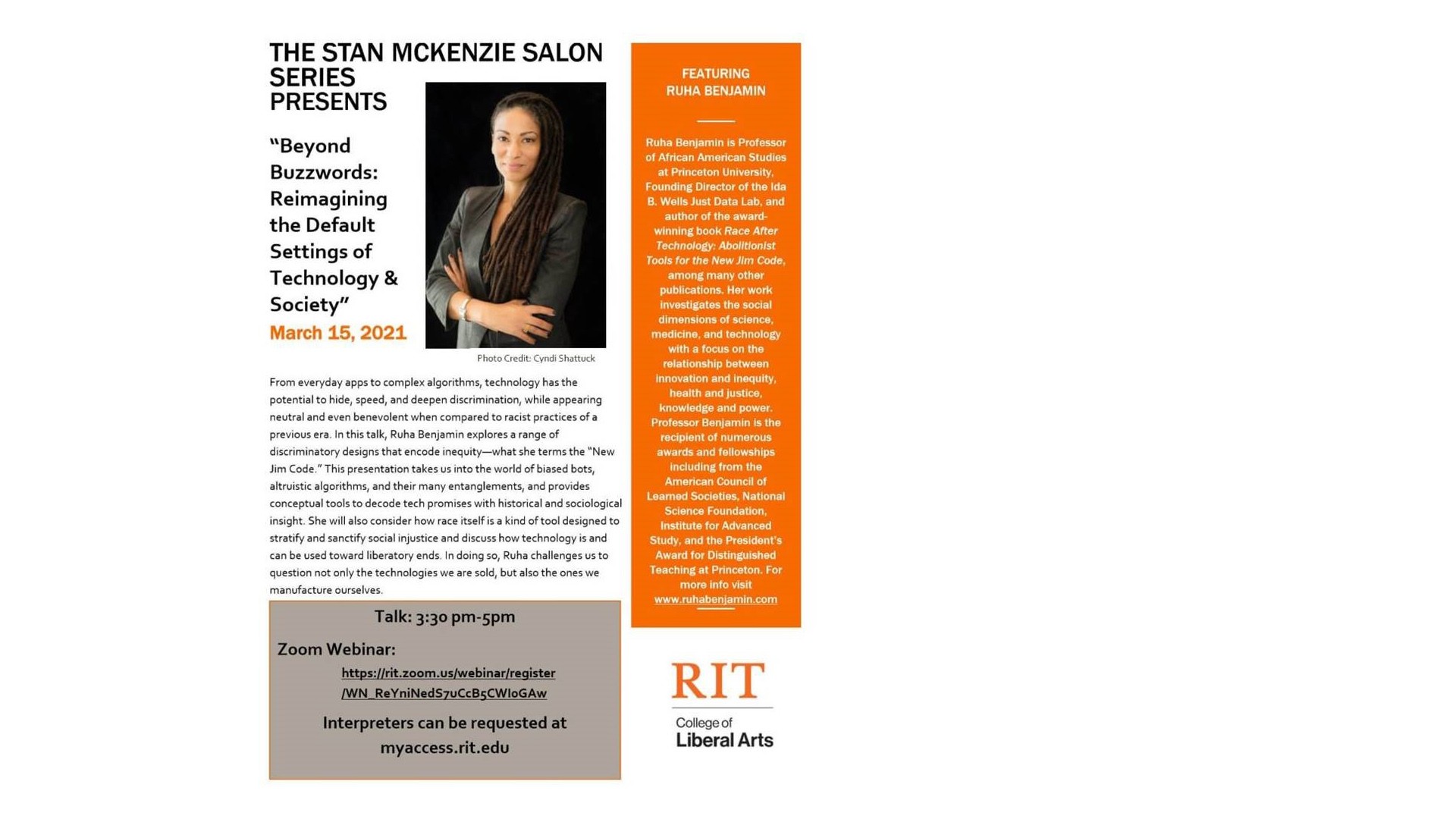 Event Poster for McKenzie Salon Series