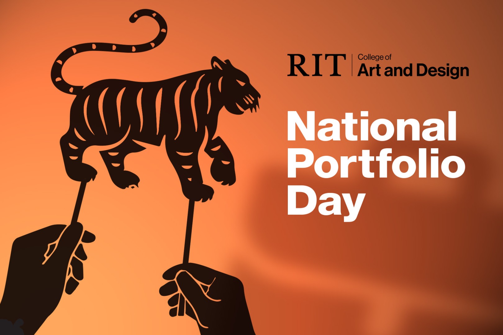 A minaret Tiger in a graphic that reads National Portfolio Day.