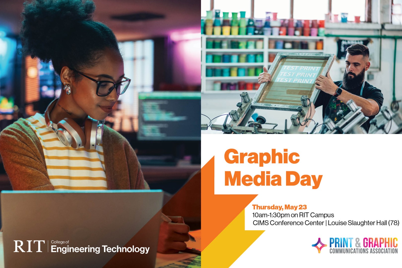 graphic media day event on RIT campus for prospective students