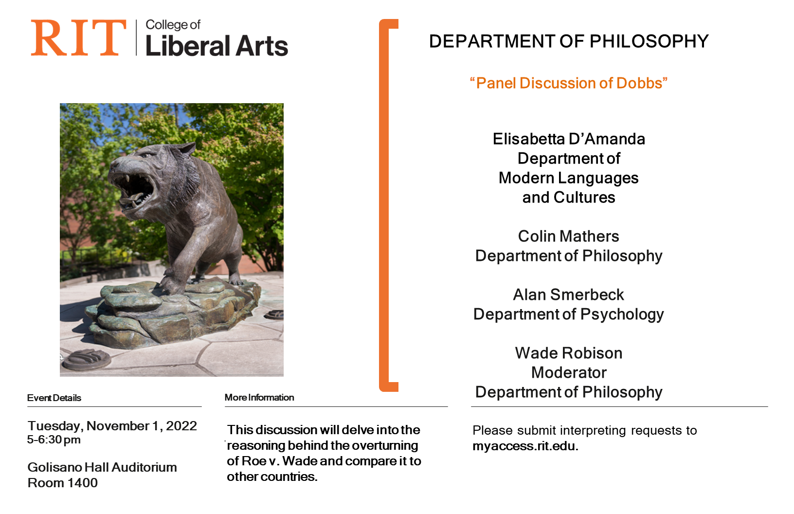 CLA Department of Philosophy - "Panel Discussion of Dobbs"