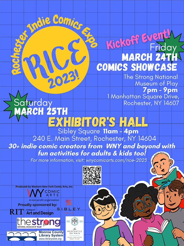 A poster advertising the Rochester Indie Comics Expo.