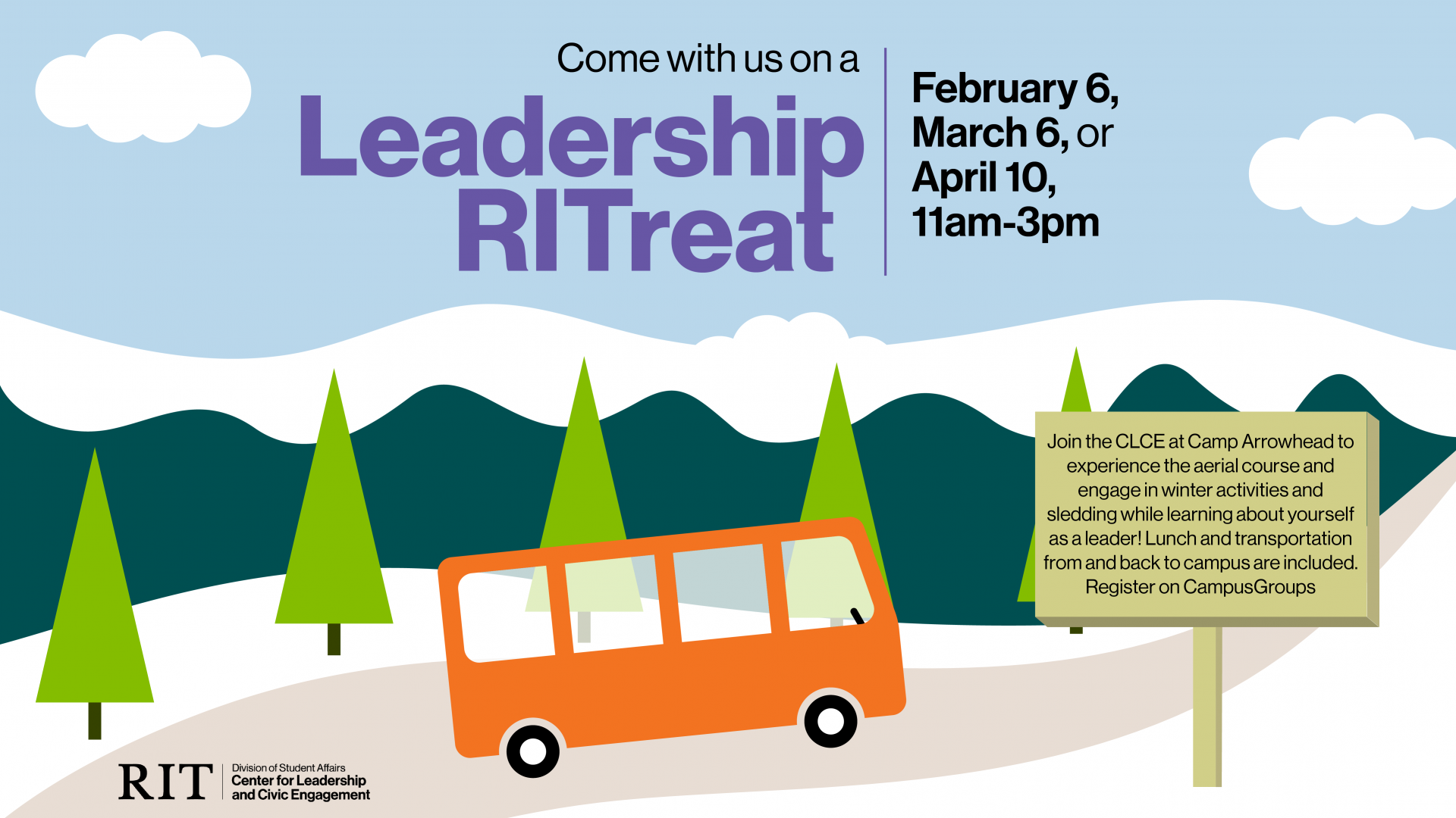 Leadership Ritreat in purple text