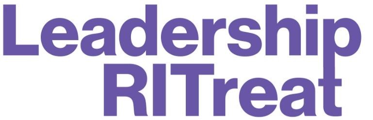 in purple bold text the words leadership ritreat