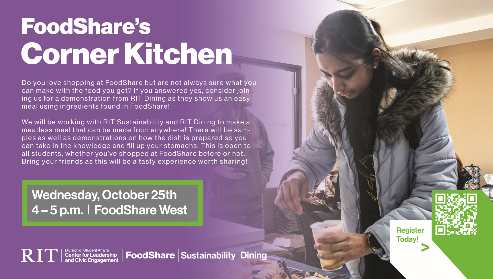 Event graphic for FoodShare's Corner Kitchen