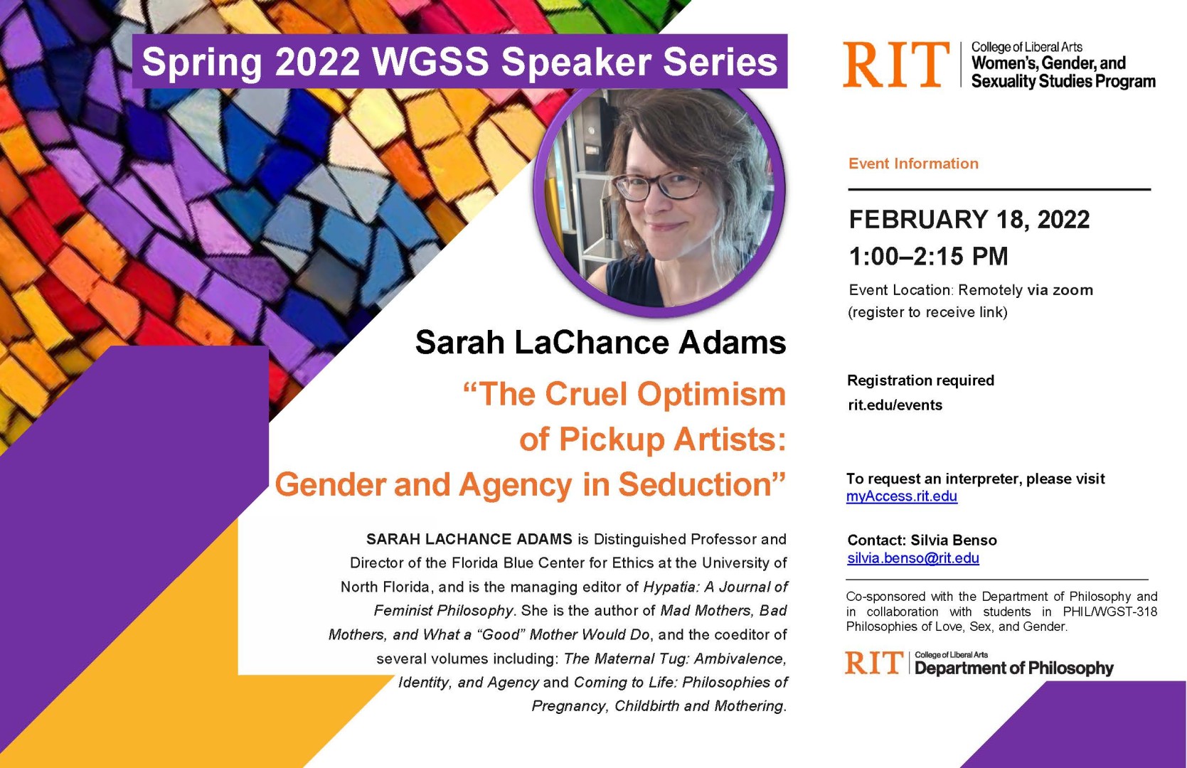 Sarah La Chance Adams, The cruel optimism of pickup artists, Feb. 18 @ 1:00pm