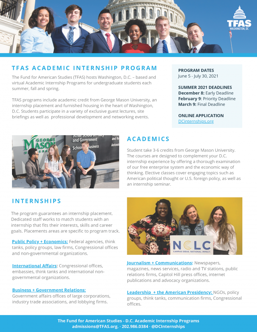 A flyer with details about the program.