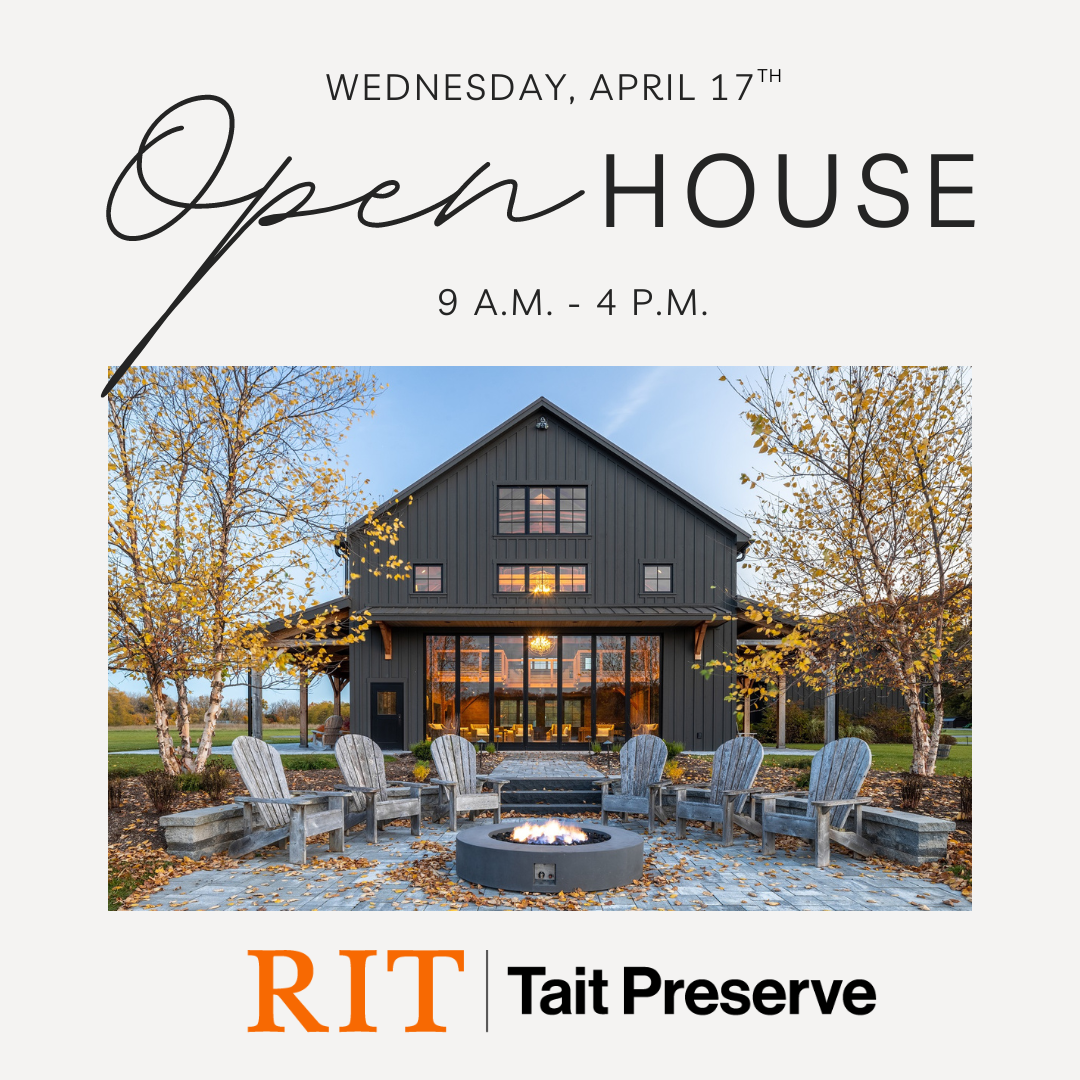 open house informational image with lodge and lawn chairs