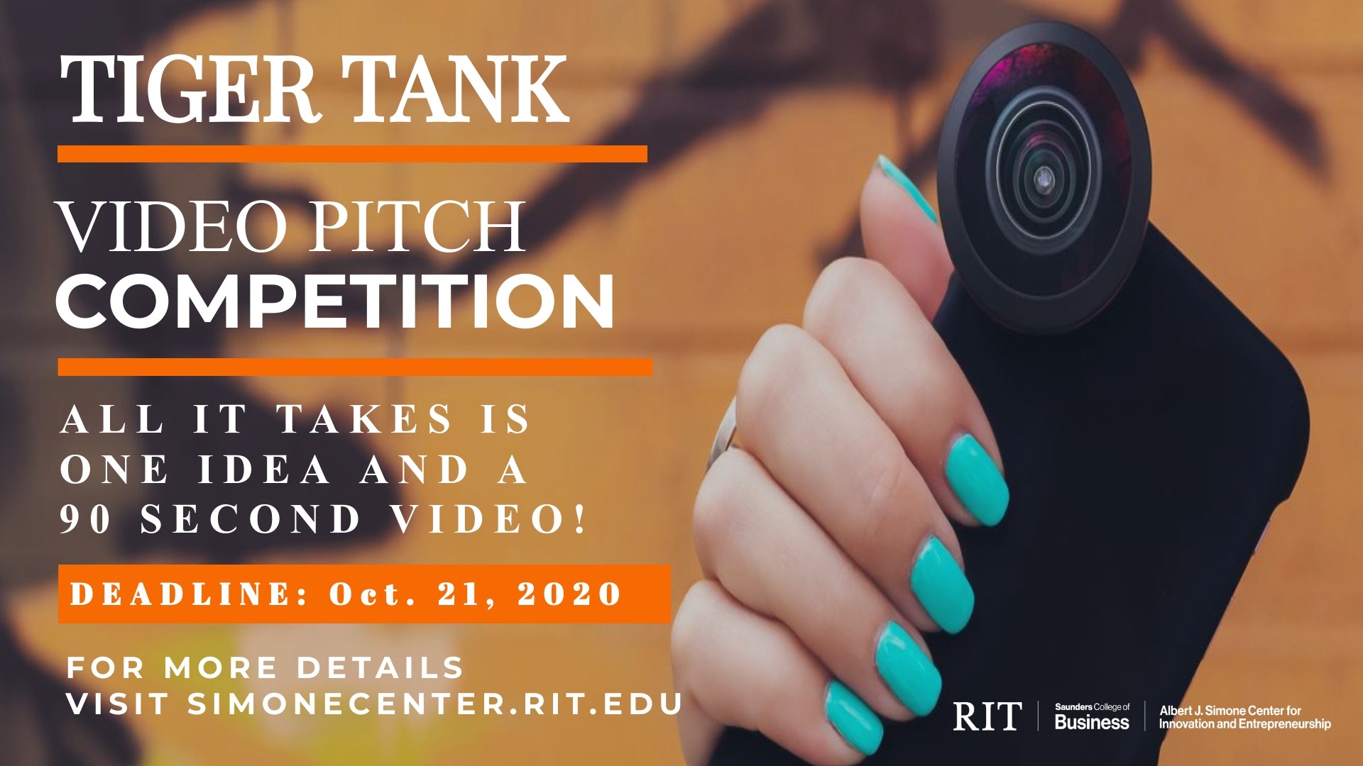 Tiger Tank Video Pitch Competition - EXTENDED Deadline to submit is October 22, 2020 at 5:00 PM