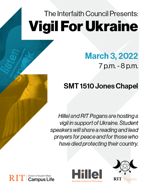  The Interfaith Council Presents: Vigil for Ukraine TOMORROW CO-HOSTED