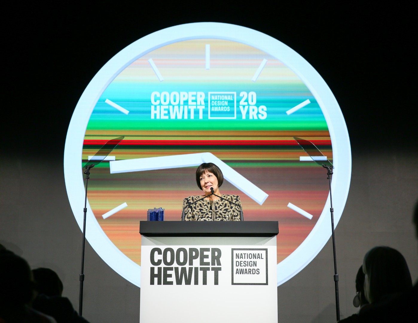 Pattie Moore speaks as she accepts a National Design Award.