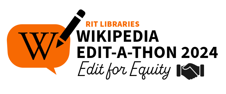 Banner promoting  RIT Libraries Wikipedia edit-a-thon
