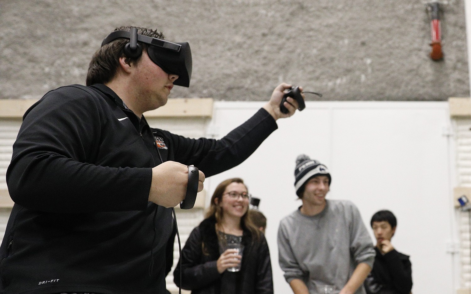 A person with a VR headset.