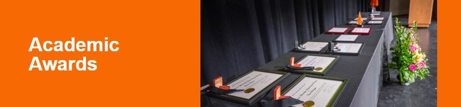 awards on a table