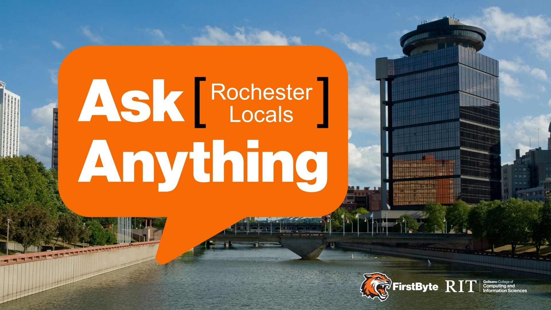 Image of Rochester's revolving restaurant / the First Federal Plaza Building, with text: FirstByte: Ask Rochester Locals Anything (AMA ROCHETSER)