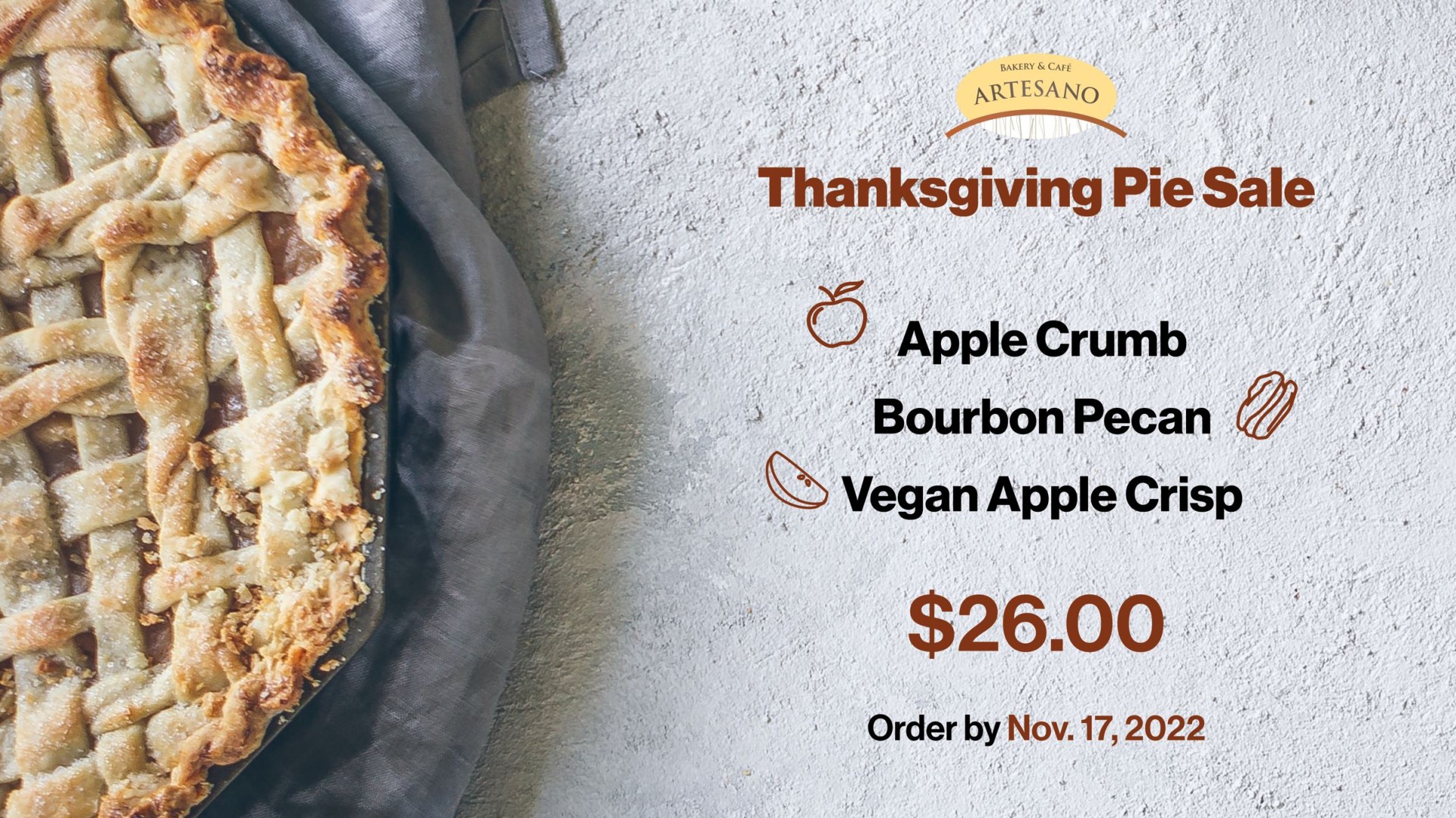 Artesano Thanksgiving Pies