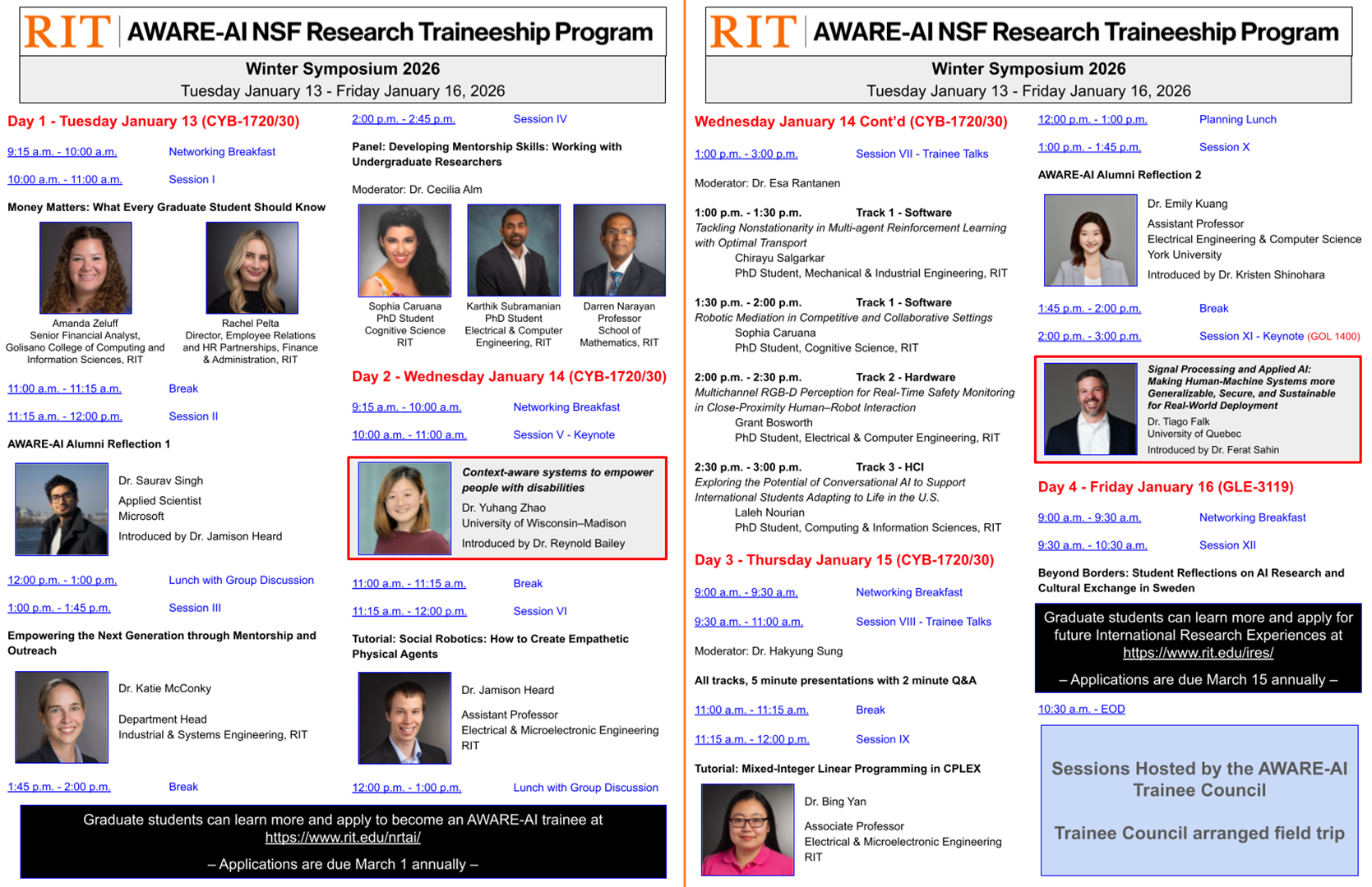 Image of 2026 Winter Symposium Schedule