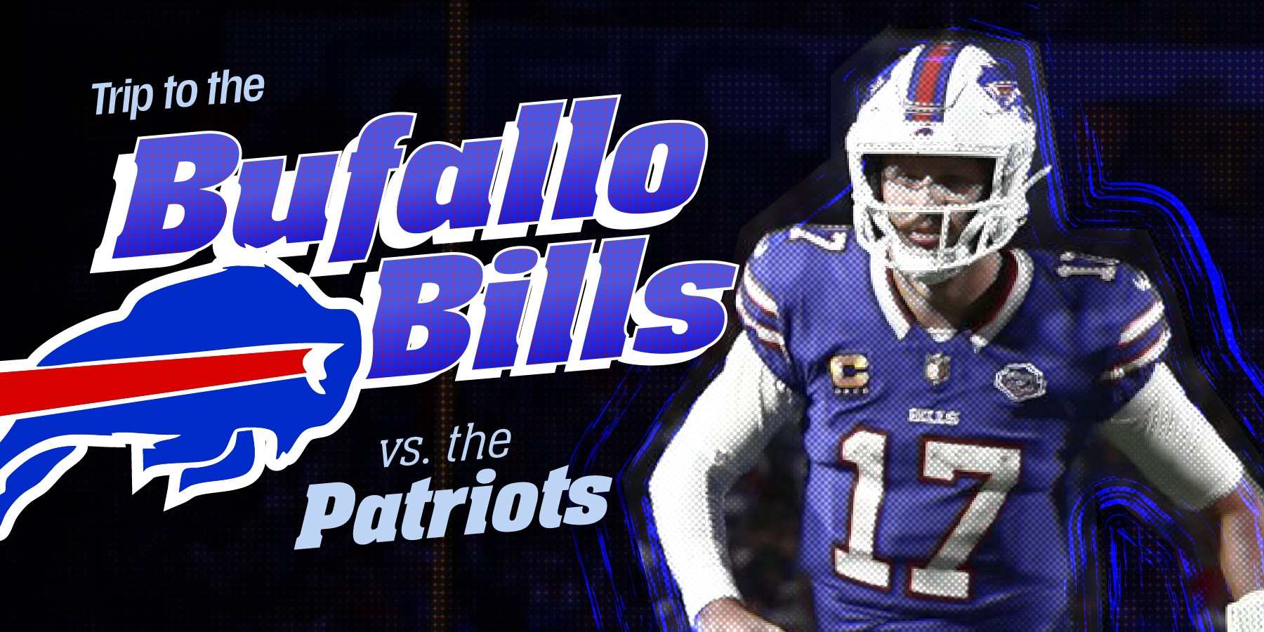 Trip to the Buffalo Bills vs the Patriots! Football Player from the Buffalo Bills