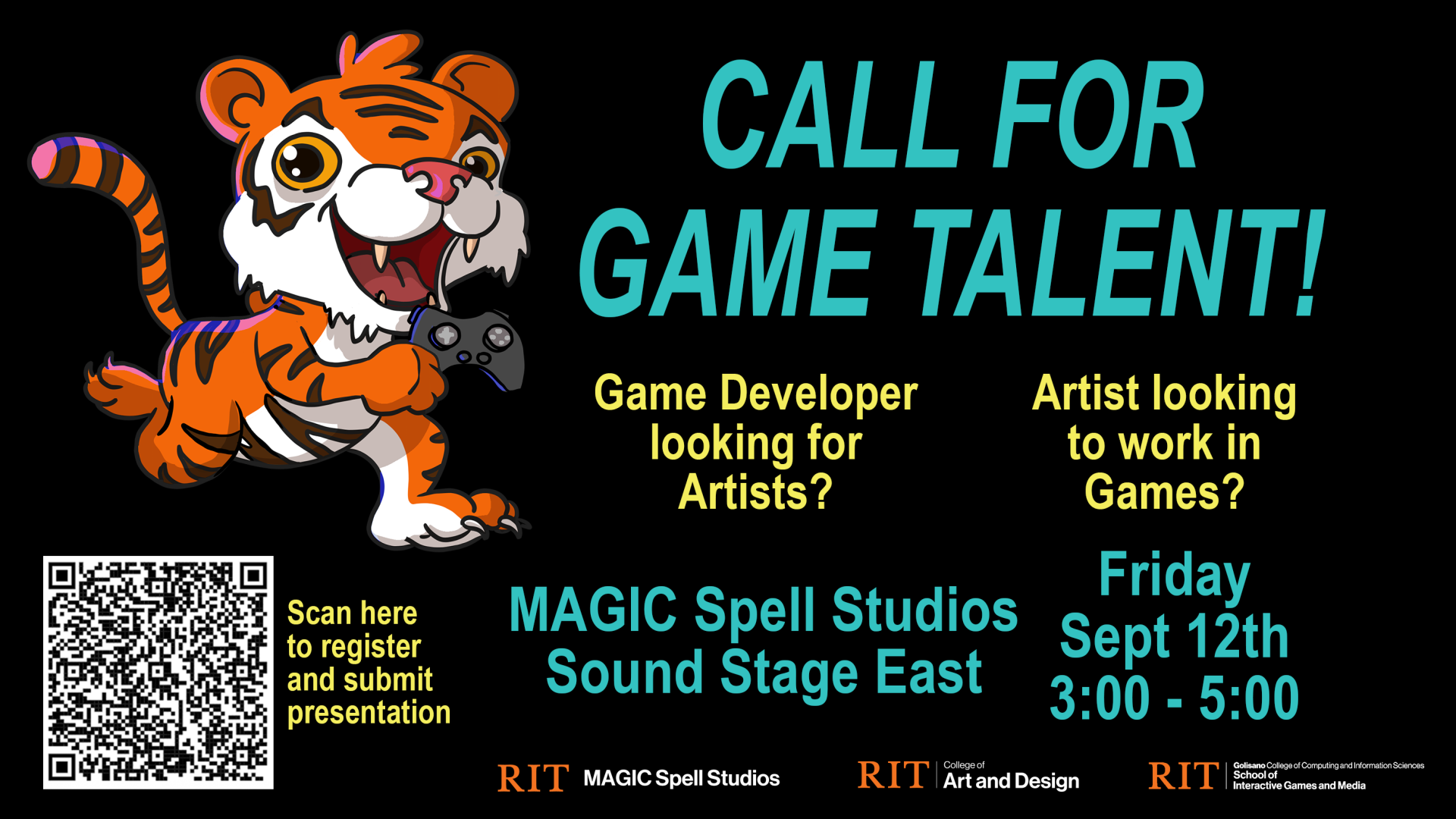 Call for Game Talent Image with Location and Time