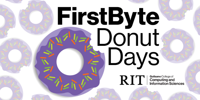 FirstByte: Donut Days. Image: large purple donut with a bite taken out of it