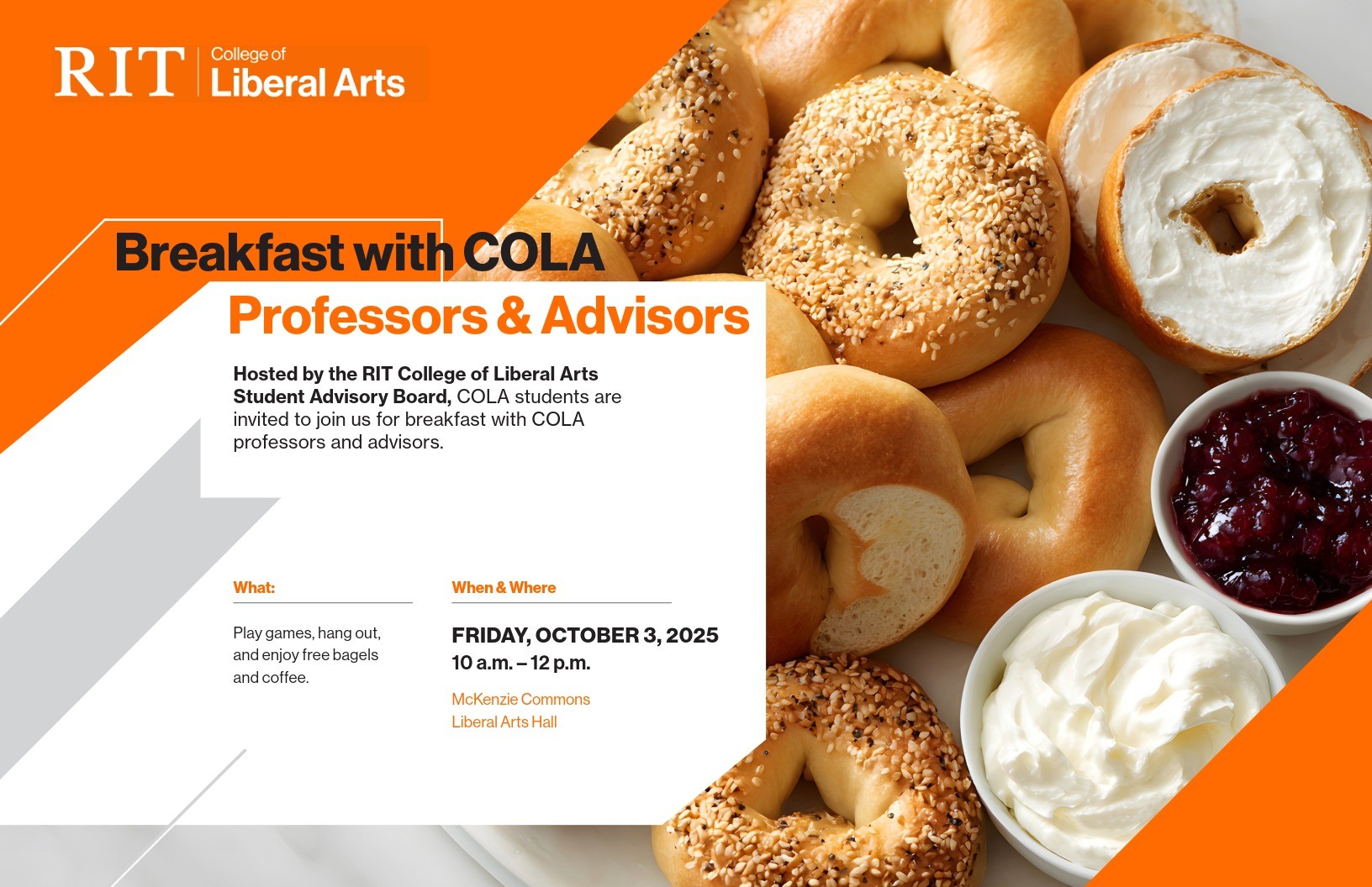 graphic that says breakfast with professors and advisors