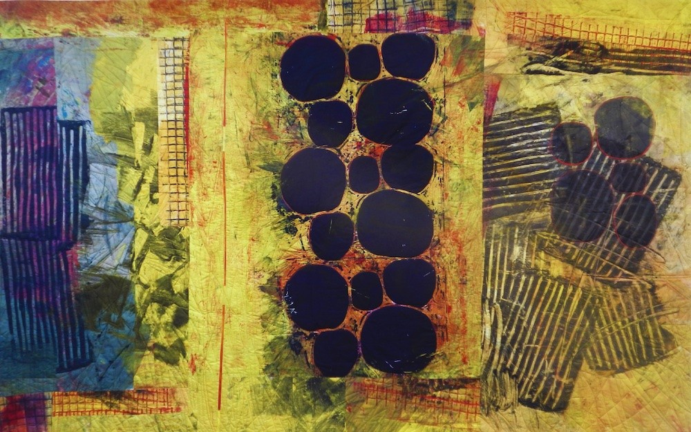 Colorful fiber art by Pat Pauly.