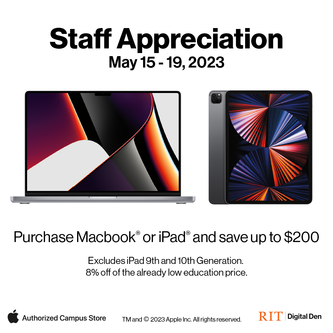 MacBook and iPad with staff appreciation as the heading
