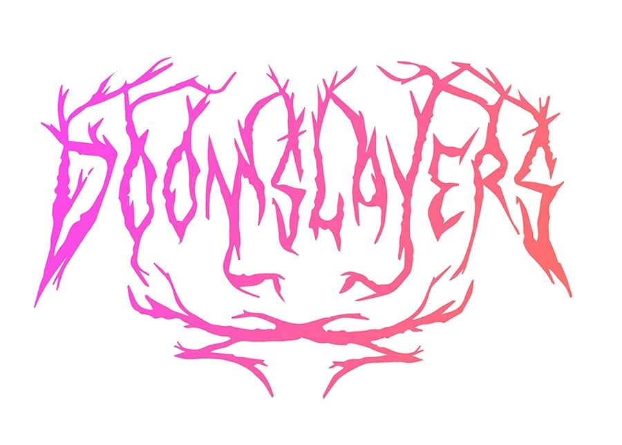A graphic with text that reads Doomslayers.