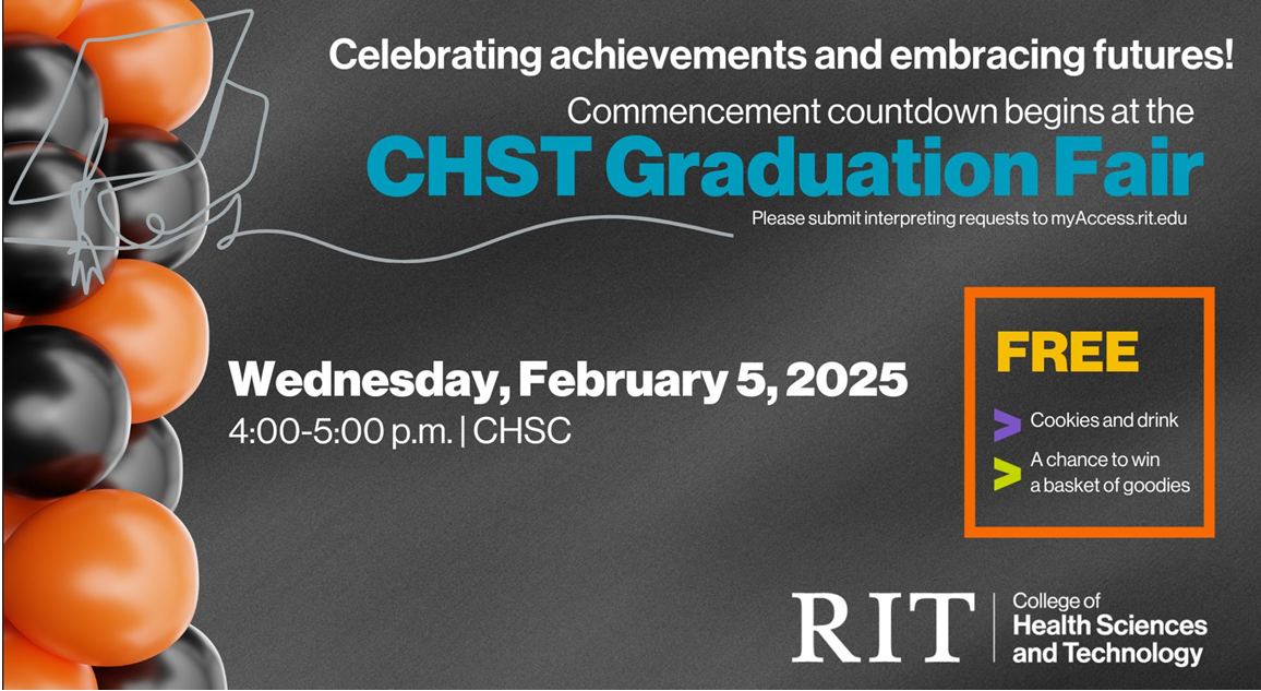 Graduation Fair flyer details:  Wednesday Feb 5, 4pm - 5pm in Slaughter Hall