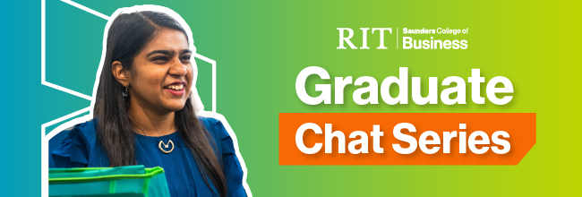 image of an Indian women with text on the graphic saying Graduate Chat Series