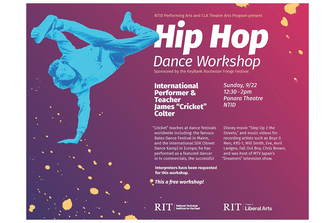 NTID & CLA Theatre Arts present: Hip Hop Dance Workshop (FREE!)