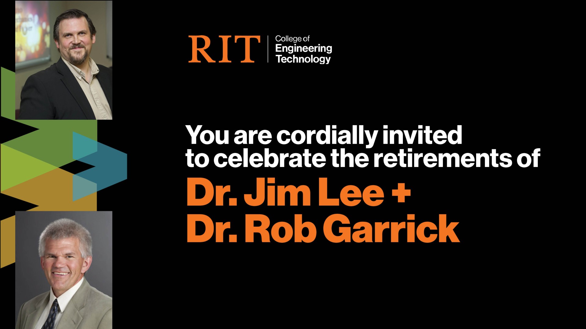 cet faculty jim lee and rob garrick retirement celebration